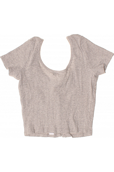 Bershka Dámské tričko s krátkým rukávem a knoflíky basic crop top Vel. M | Bershka | obrázek 3
