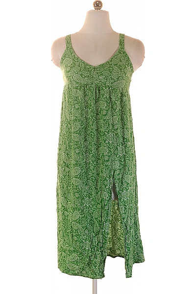 STRADIVARIUS Zelen aty bez rukv s potiskem paisley a rozparkem Vel. s |  Unimoda.cz