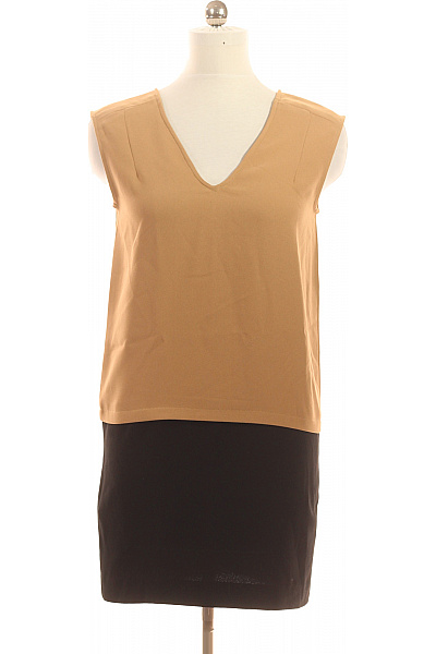 MANGO Dámské šaty bez rukávů midi hnědé polyesterové Velikost M | MANGO | obrázek 2