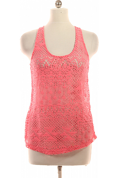 gina tricot růžová háčkovaná halenka bez rukávů letní plážová Vel. M | gina tricot | obrázek 2