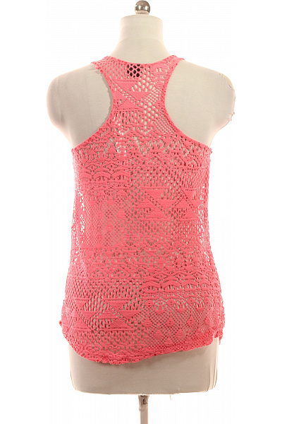 gina tricot růžová háčkovaná halenka bez rukávů letní plážová Vel. M | gina tricot | obrázek 3