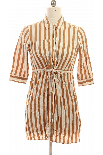 ONLY Proužkované Košilové šaty S Páskem Velikost EU 38