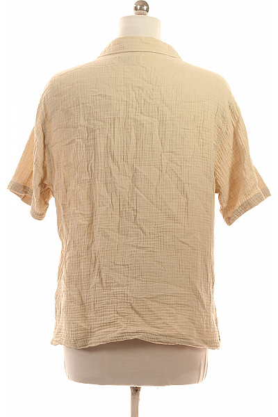 Bershka Dámská košile béžová krátký rukáv letní ležérní volná Velikost EU M | Bershka | obrázek 3