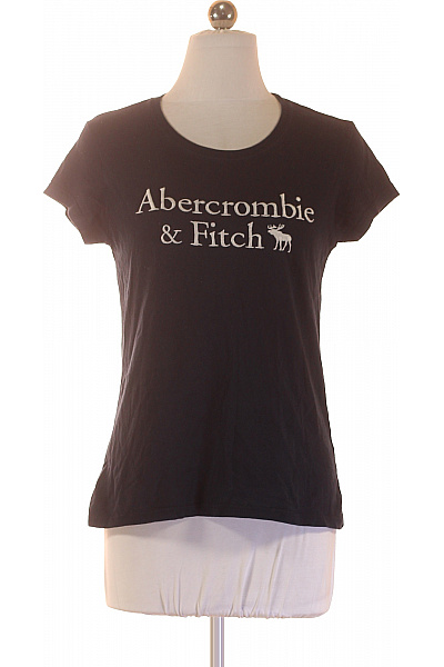 Abercrombie&Fitch Dámské tričko s krátkým rukávem a potiskem Abercrombie & Fitch černé bavlněné basic Vel. EU S | Abercrombie&Fitch | obrázek 2