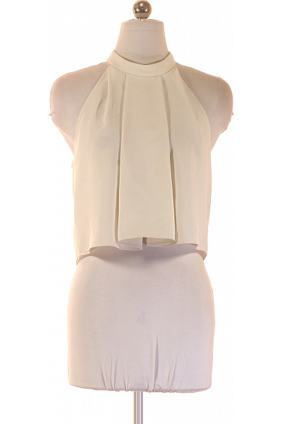 ZARA Dámská halenka bez rukávů crop elegantní bílá polyesterová plisovaná Velikost EU S | ZARA | obrázek 2