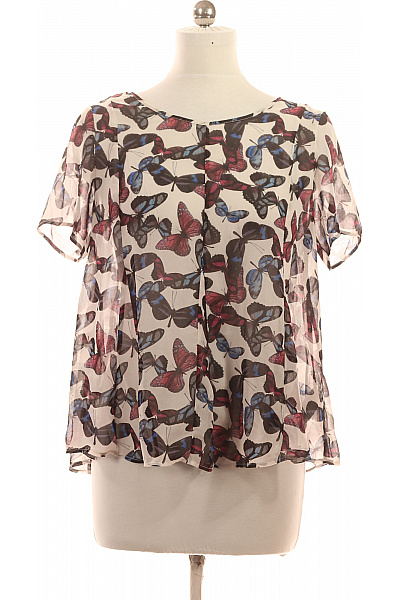 Next Dámská Halenka S Krátkým Rukávem A Potiskem Motýlů Volná Vel. 42