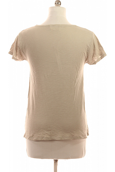 American Vintage Dámské tričko s krátkým rukávem béžové bavlněné basic Velikost EU M | American Vintage | obrázek 3