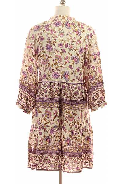 Dámské šaty s dlouhým rukávem květované boho volnočasové Velikost M | Unimoda | obrázek 3