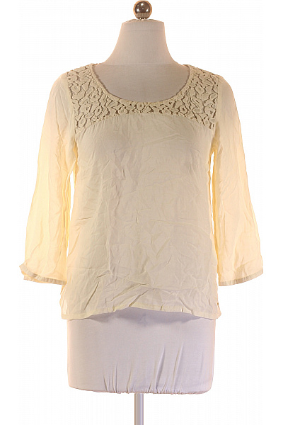 OBJECT Dámská halenka krémová krajková s 3/4 rukávem boho Vel. S | OBJECT | obrázek 2