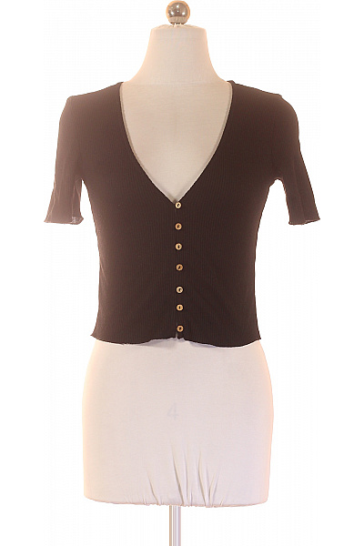 ZARA dámské tričko krátký rukáv černé jednobarevné basic crop top Velikost S | ZARA | obrázek 2