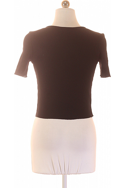 ZARA dámské tričko krátký rukáv černé jednobarevné basic crop top Velikost S | ZARA | obrázek 3