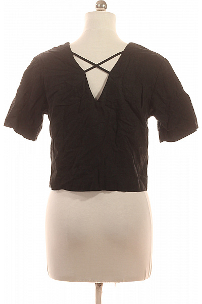 MANGO Dámské tričko krátký rukáv černé crop top Velikost m | MANGO | obrázek 3