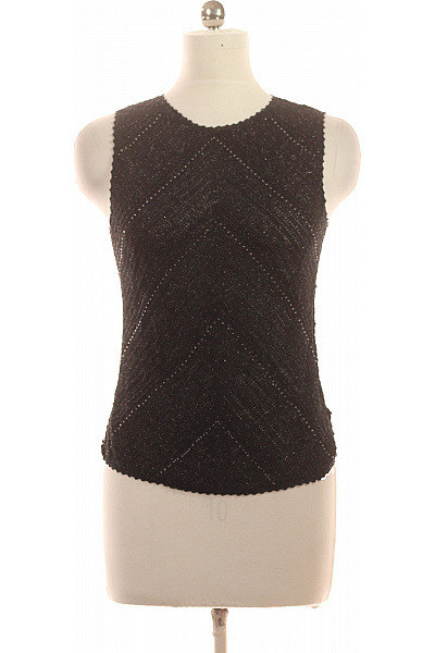 Dámská halenka bez rukávů černá pletená s kamínky elegantní Velikost 38/40 | Unimoda | obrázek 2