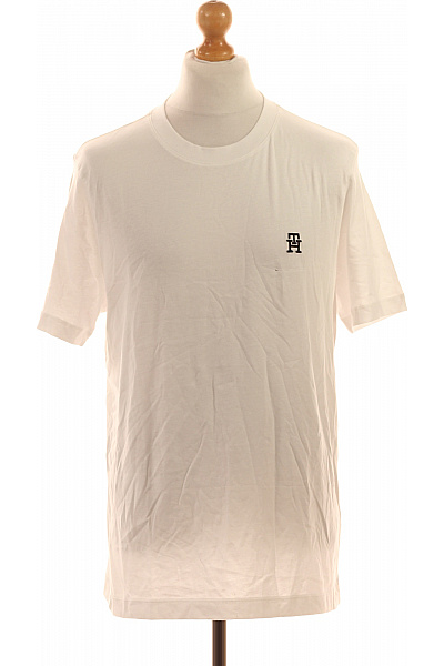 TOMMY HILFIGER Pánské Tričko S Krátkým Rukávem Bílé Basic Vel. M