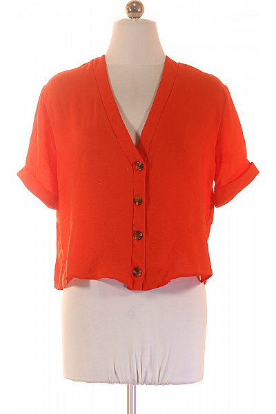 New look oranžová halenka krátký rukáv crop propínací s výstřihem do V Velikost 36 | New look | obrázek 2