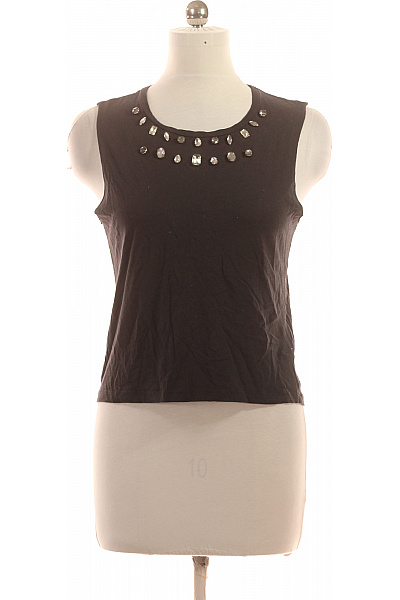 gina tricot Černé tričko bez rukávů s kamínky Vel. EU XS | gina tricot | obrázek 2