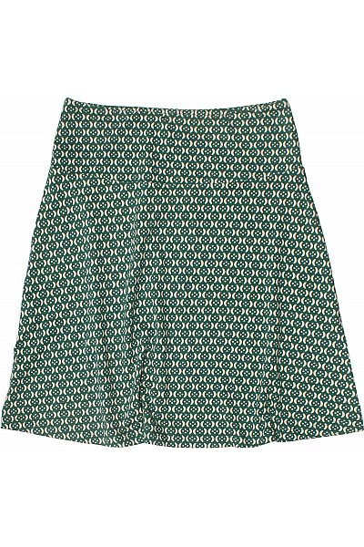 Zelená vzorovaná áčková sukně ke kolenům s potiskem Vel. M | Unimoda | obrázek 2