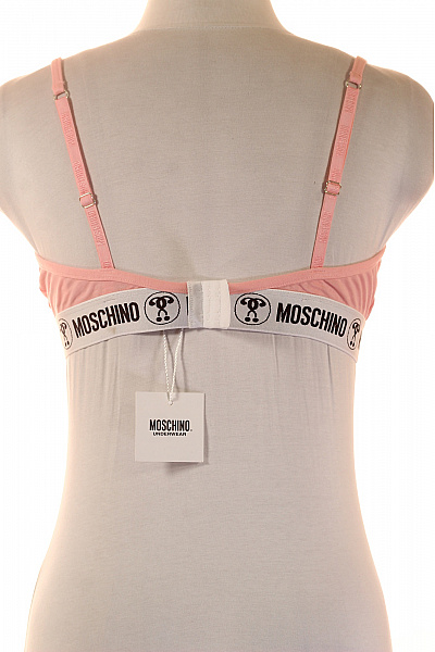MOSCHINO Růžový crop top s logem a překříženými ramínky Velikost EU 90 | MOSCHINO | obrázek 2