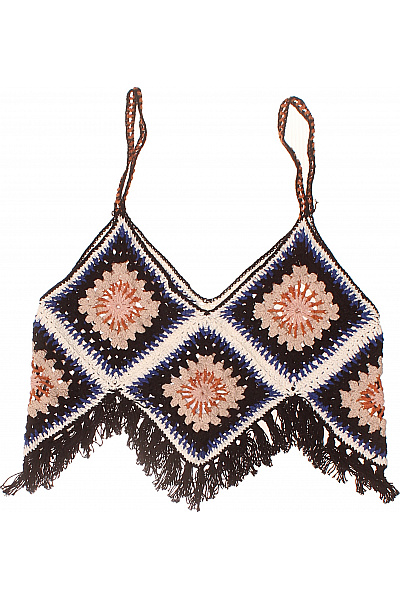 MANGO háčkovaný crop top bez rukávů s třásněmi Velikost s | MANGO | obrázek 2