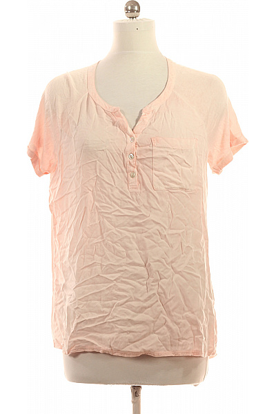 Street One růžové tričko s krátkým rukávem a kapsou henley basic Vel. 42 | Street One | obrázek 2