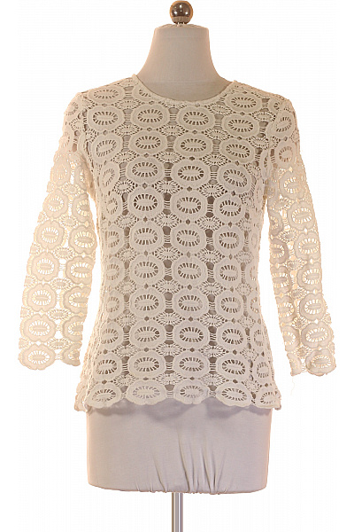 IVY & OAK Dámská krajková halenka s dlouhým rukávem boho elegantní bílá bavlněná Vel. 34 | IVY & OAK | obrázek 2