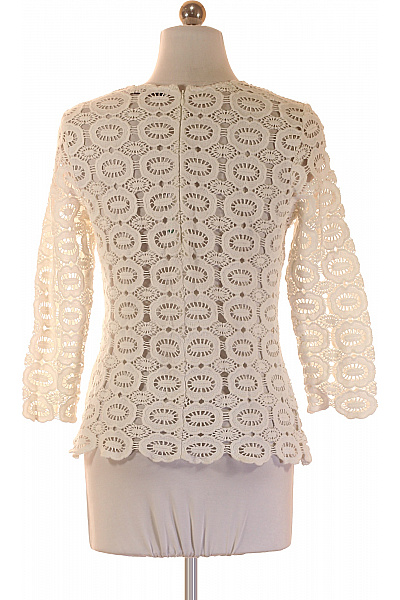 IVY & OAK Dámská krajková halenka s dlouhým rukávem boho elegantní bílá bavlněná Vel. 34 | IVY & OAK | obrázek 3
