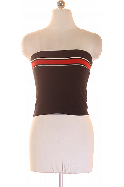 PULL&BEAR dámské černé tílko bez rukávů pruhované crop top Velikost EU 26 | PULL&BEAR | obrázek 2