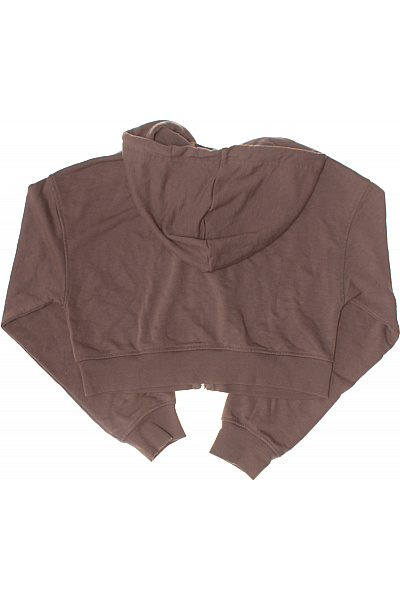 dámská hnědá mikina s kapucí a dlouhým rukávem crop na zip Vel. EU 40 | Unimoda | obrázek 2