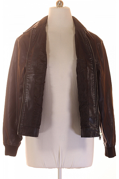 PULL&BEAR Dámská koženková bunda bomber černá lesklá na zip Vel. EU XL | PULL&BEAR | obrázek 4