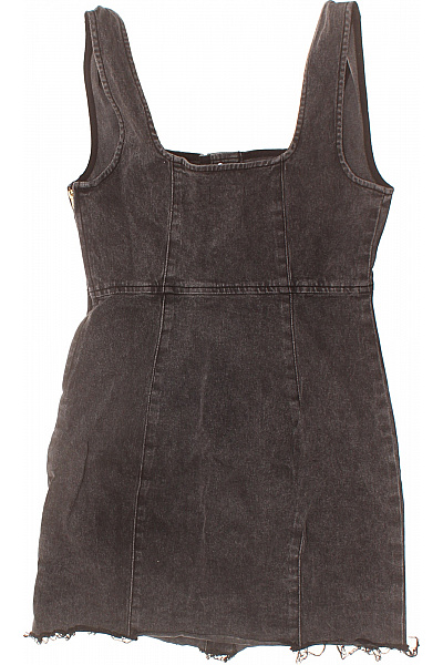 dámské džínové šaty bez rukávů na ramínka mini propínací Vel. 38 | Unimoda | obrázek 3