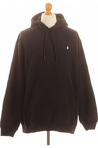 VOLCOM Pánská černá Mikina S Kapucí A Klokaní Kapsou Přes Hlavu Velikost XL