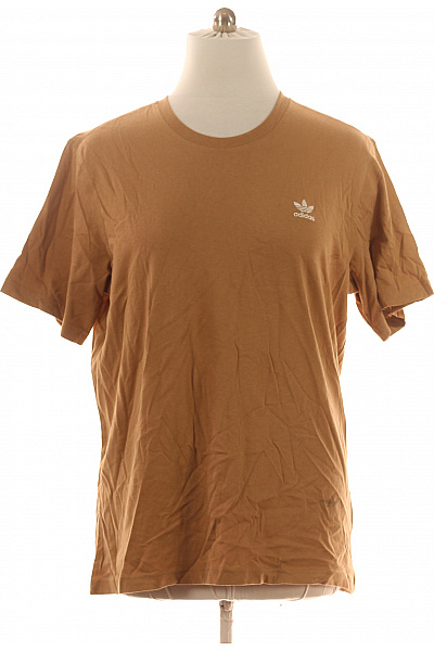 ADIDAS Pánské Tričko S Krátkým Rukávem Hnědé Jednobarevné Bavlněné Basic Velikost Xl