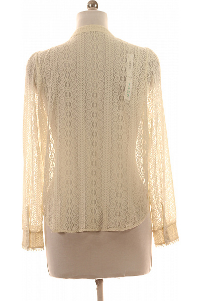 Dámská krajková košile s dlouhým rukávem elegantní béžová vintage Vel. XL | Unimoda | obrázek 2