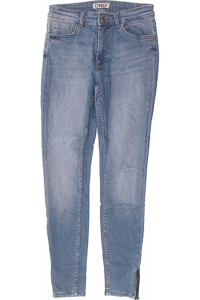 ONLY Dámské Džíny Skinny Strečové Modré Se Zipy Velikost 32