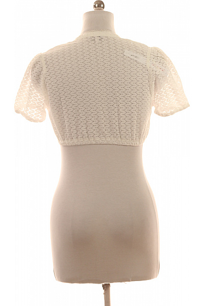 MARJO Dámské tričko bílé krátký rukáv crop top s výšivkou Velikost 38 | MARJO | obrázek 2