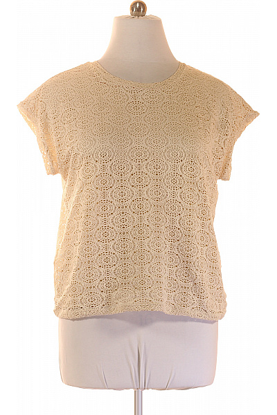 VERO MODA Dámská krajková halenka s krátkým rukávem béžová boho Velikost EU L | VERO MODA | obrázek 2