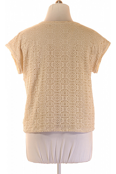 VERO MODA Dámská krajková halenka s krátkým rukávem béžová boho Velikost EU L | VERO MODA | obrázek 3