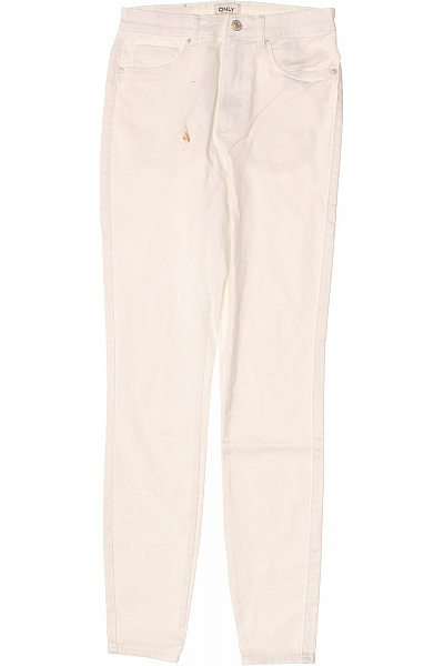 ONLY Dámské Bílé Bavlněné Džíny Skinny S Vysokým Pasem Velikost 32