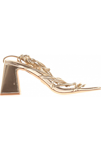 Topshop Dámské Zlaté Sandály Na Podpatku Elegantní Letní Vel. 5