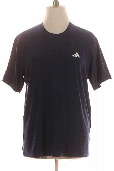 ADIDAS Pánské modré tričko s krátkým rukávem a logem Velikost xl | ADIDAS | obrázek 2