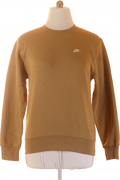 Nike Pánská Mikina Hnědá S Dlouhým Rukávem Crewneck Bavlněná Vel. EU M