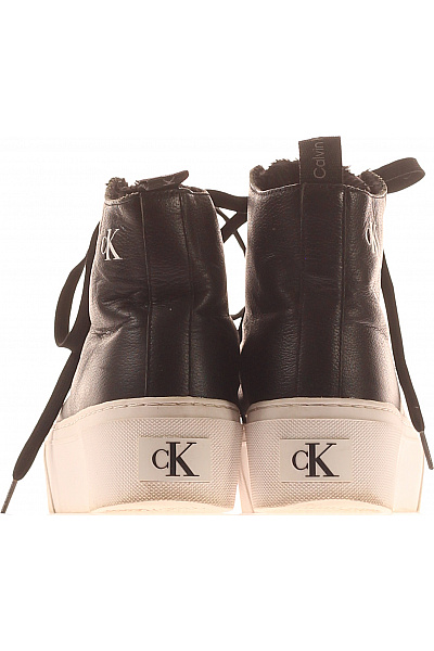 Calvin Klein Černé kožené vysoké tenisky na platformě šněrovací volnočasové Vel. 38 | Calvin Klein | obrázek 4