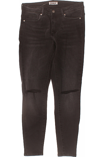 ONLY Dámské Džíny Skinny Strečové černé Děravé Vel. EU M/30