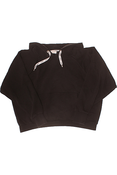dámská černá mikina s kapucí a dlouhým rukávem přes hlavu streetwear Vel. 42 | Unimoda | obrázek 2