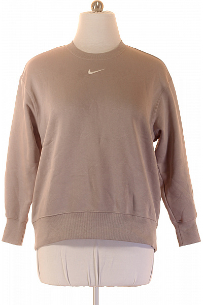 Nike Pánská Mikina S Dlouhým Rukávem Béžová Jednobarevná Crewneck Vel. EU S