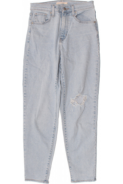 LEVIS Dámské Džíny S Vysokým Pasem A Dírami Modré Velikost W27/L29