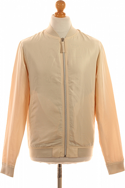 JACK & JONES Pánská Bomber Bunda Béžová Lehká Se Zipem Moderní Velikost S