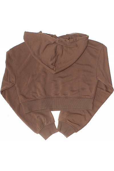 dámská hnědá mikina s kapucí crop Vel. 36 | Unimoda | obrázek 2