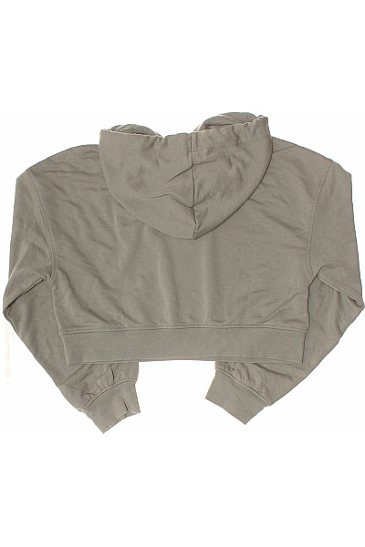 dámská mikina s kapucí crop polyesterová zelená jednobarevná streetwear Velikost EU 42 | Unimoda | obrázek 3