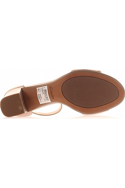 Clarks Dámské kožené sandály na podpatku elegantní zlaté Vel. EU 39.5 | Clarks | obrázek 3
